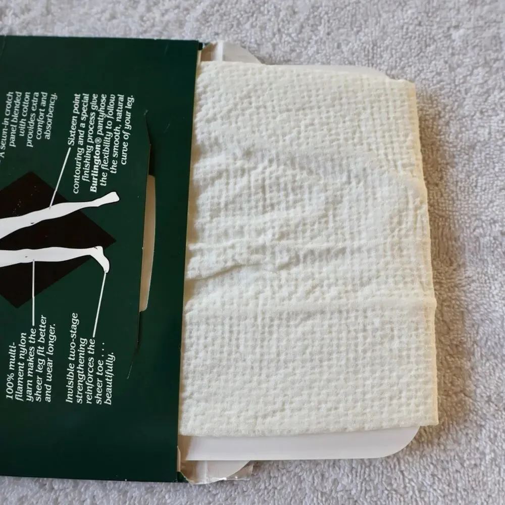 Burlington Sheer Legacy Pantyhose Tummy Hip Control Size Medium White T14